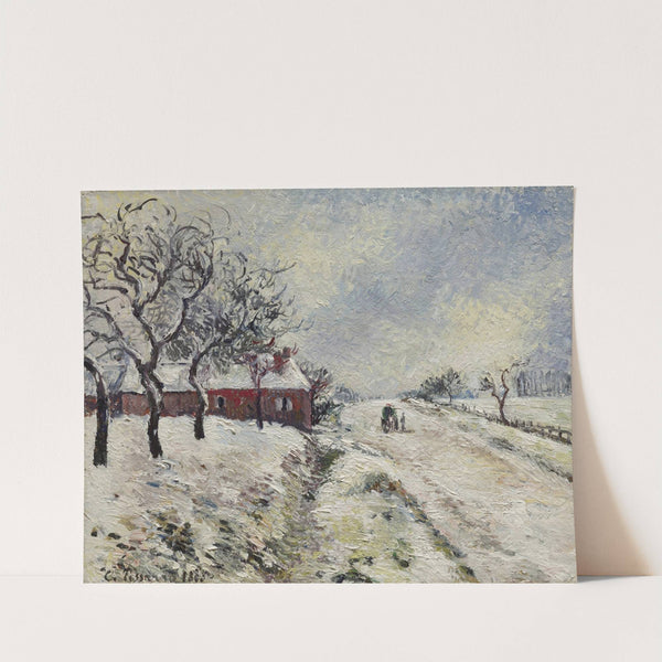 Route enneigée avec maison, environs d’Eragny (1885) by Camille Pissarro