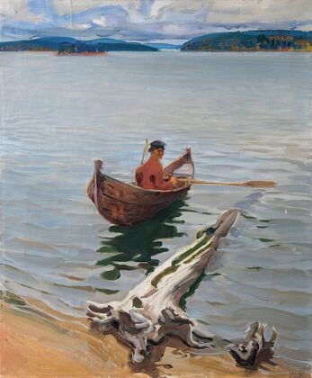 Rower on the lake