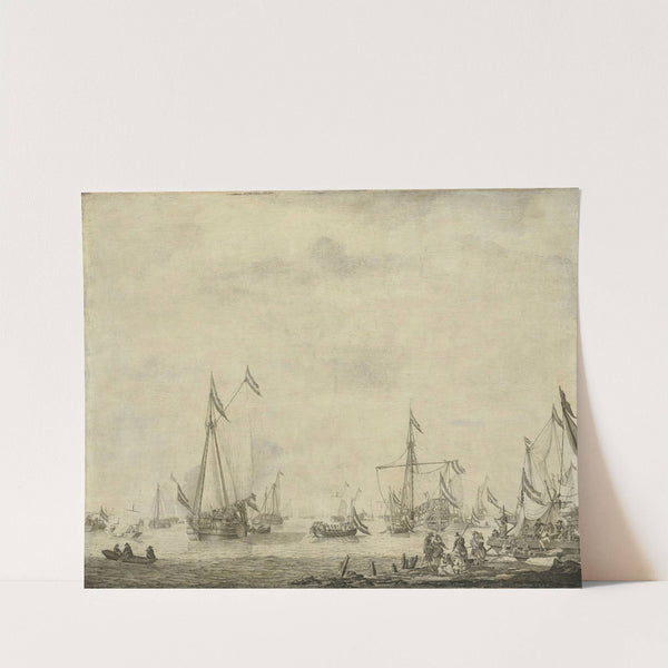 Royal Yacht and State Yacht Sail from Moerdijk with Charles II, King of England, on board, 1660 (1660 - 1693) by Willem van de Velde the Elder