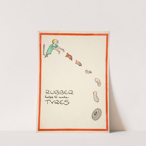 Rubber helps to make tyres by Cyril Kenneth Bird (Fougasse)