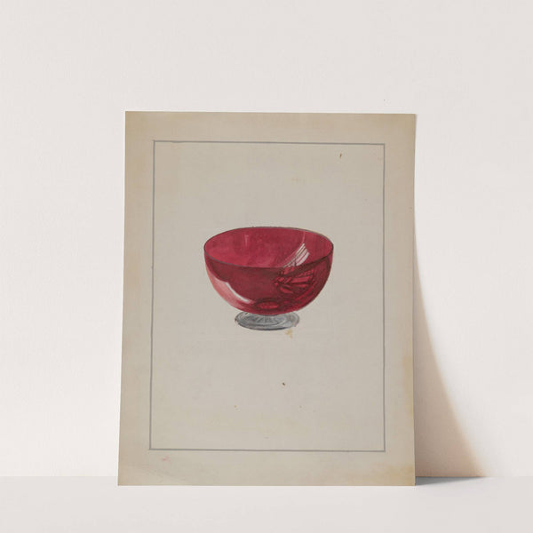 Ruby Bowl with Clear Foot by Marcus Moran