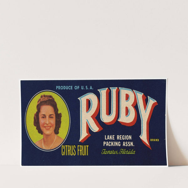 Ruby Brand Citrus Fruit Label (1930-1950)