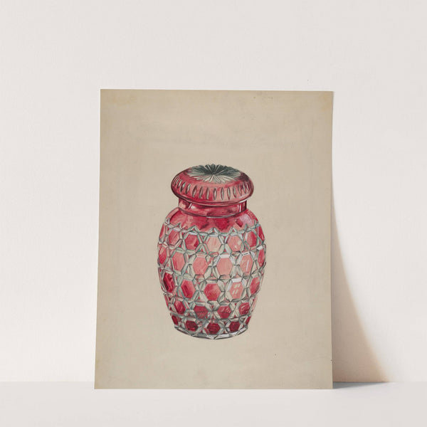 Ruby Case Glass Rose Jar by Edward D. Williams