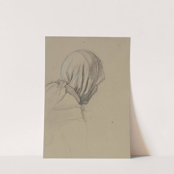 Rückansicht einer Frau mit Kopftuch by Jakob Becker