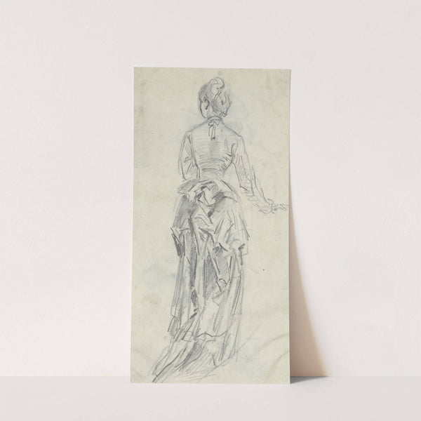 Rückansicht einer jungen Dame (Thekla Rumpf) by Anton Burger