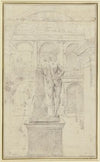 Rückenansicht des Herkules Farnese im Hof des Palazzo Farnese in Rom