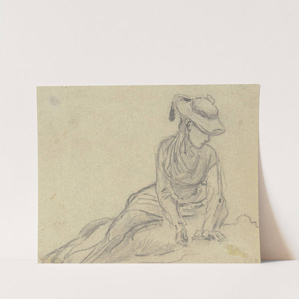 Rückenansicht eines gehenden Mannes by Anton Burger