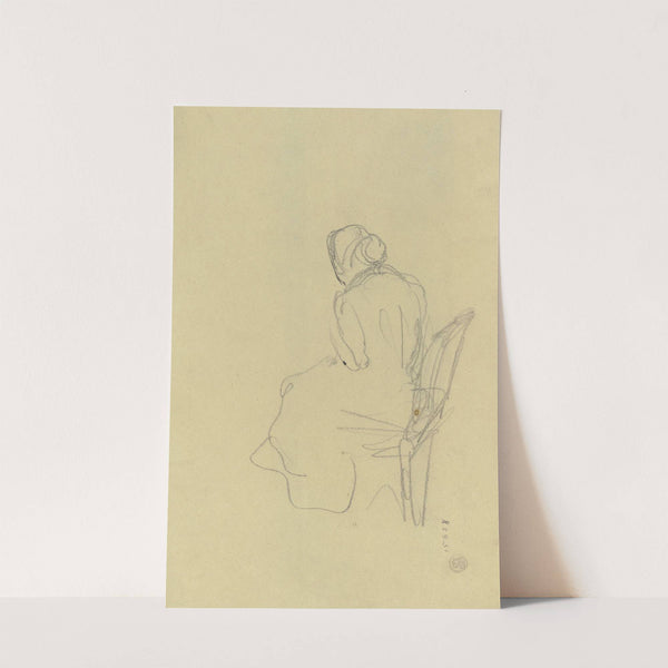 Rückenfigur einer sitzenden Frau by Gustav Schraegle