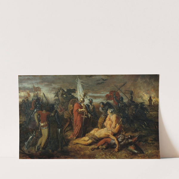 Rudolf von Habsburg an der Leiche Přemysl Ottokars, König von Böhmen (before 1854) by Anton Romako