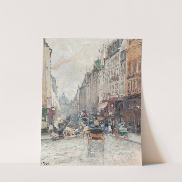 Rue de Seine, towards the Grand Palais, Paris by Eugène Louis Gillot