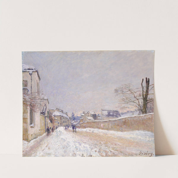 Rue Eugène Moussoir at Moret; Winter (1891) by Alfred Sisley