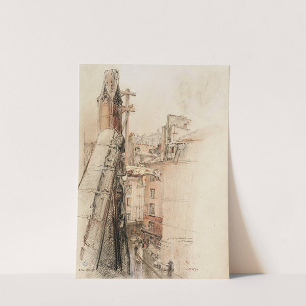 Rue Galande, 1906 vue du haut de l’église Saint-Severin (1906) by Charles Jouas