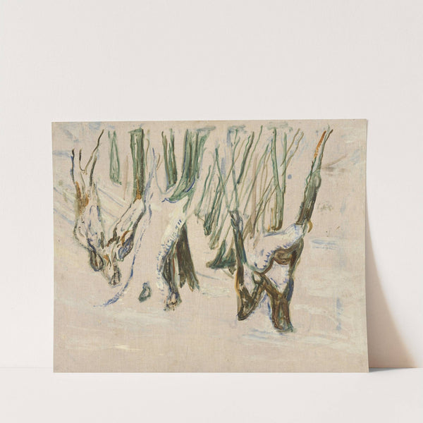 Rugged Trunks in Snow (1923–25) by Edvard Munch