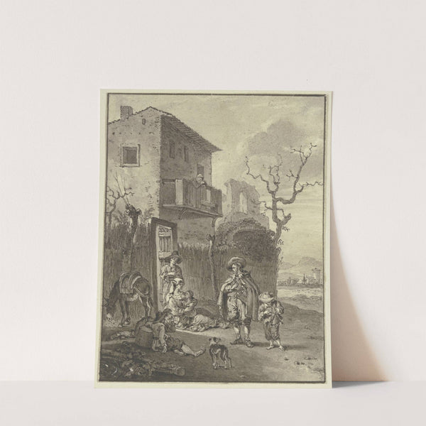 Ruhende Bauern bei einer Osteria by Johann Friedrich Morgenstern