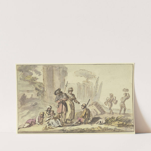 Ruhende Pilger bei Ruinen by Jean-Baptiste Lallemand