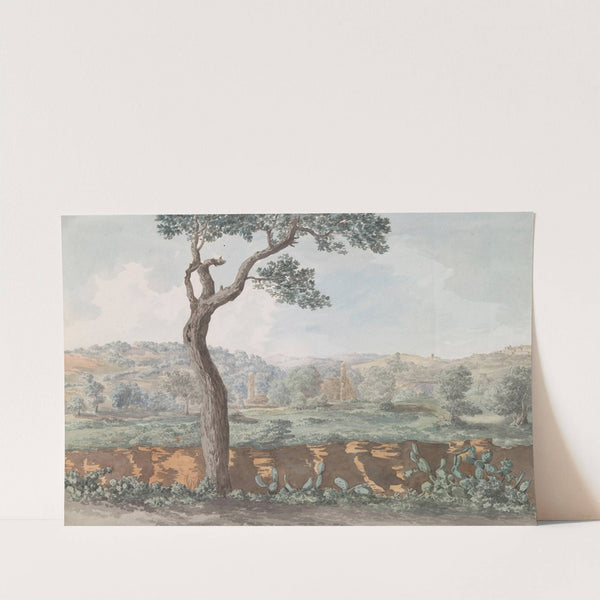 Ruïne van Castor en Pollux tempel binnen muren van oude Agrigento (1778) by Abraham-Louis-Rodolphe Ducros