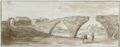 Ruïne van de brug in de Rio Secco
