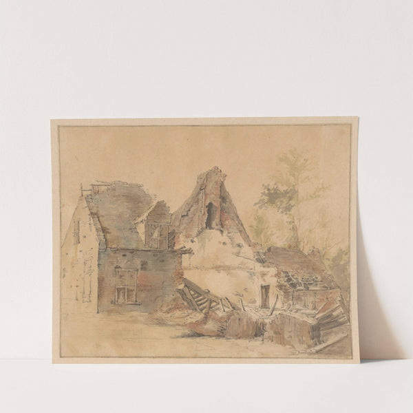 Ruïne van een huis by Jacob de Vos