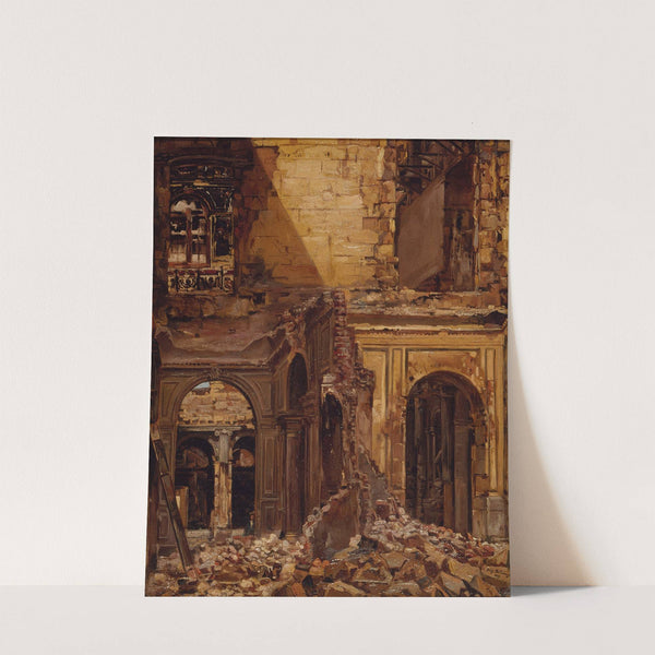 Ruines des Tuileries, après l'incendie de 1871 by Eugène Bellangé