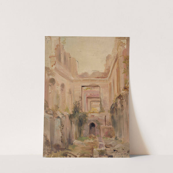 Ruines du château de Saint-Cloud; le vestibule. by Jean Baptiste Edmond Allouard