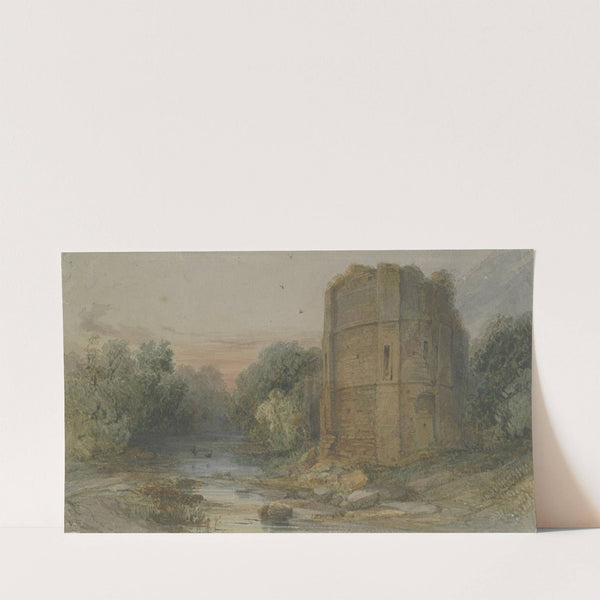 Ruins by a stream by Richard Principle Leitch