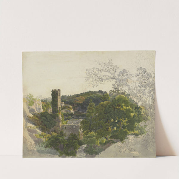 Ruins of a Fortified Tower among Wooded Hills by Friedrich Salathé