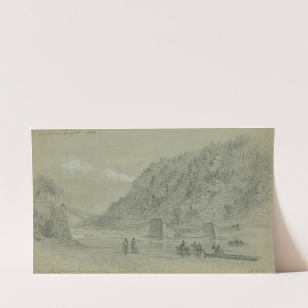 Ruins of the bridge over the Shenandoah. Loudon Heights beyond (1864) by Alfred Rudolph Waud