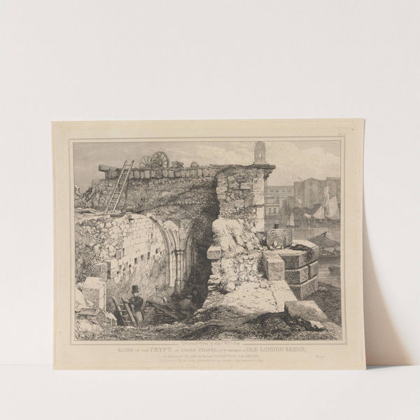 Ruins of the Crypt of St. Thomas on Old London Bridge (1832) by Edward William Cooke
