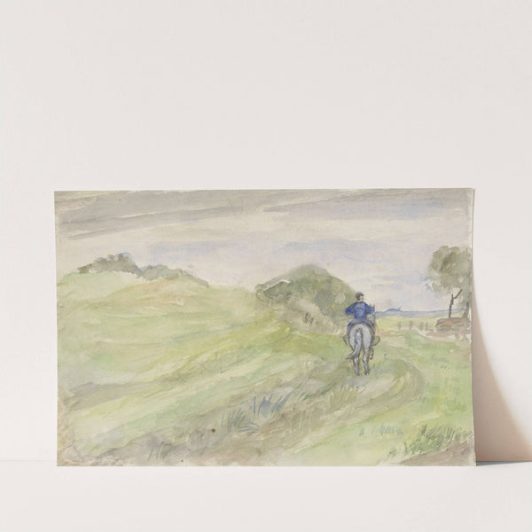 Ruiter op een landweg by Jozef Israëls