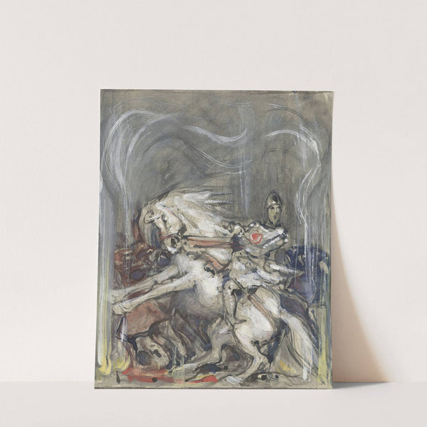 Ruiter op steigerend paard (1908) by Bernard Willem Wierink