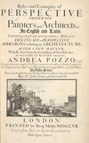 Rules and examples of perspective, proper for painters and architects, etc – Title Page