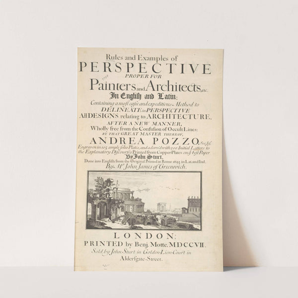 Rules and examples of perspective, proper for painters and architects, etc - Title Page by Andrea Pozzo