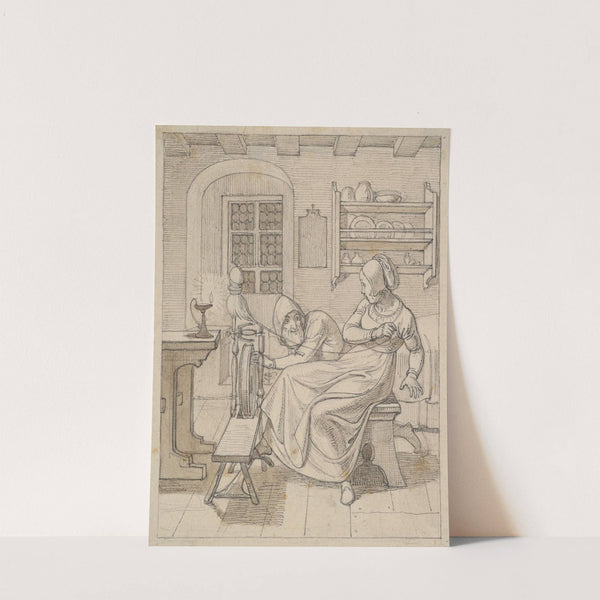 Rumpelstiltskin at the Spinning-Wheel and the Dwarf (early 19th century) by Gustav Heinrich Naecke