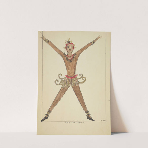 Run Little Chillun: Men Dancers. Curled bronze skirt, wih matching arm and wrist bands (1934-1943) by B. House