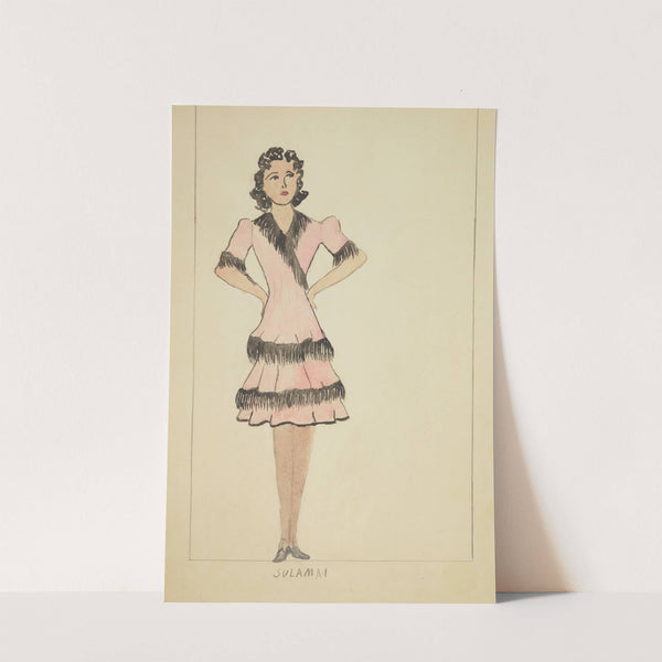 Run Little Chillun: Sulami. Pink dress with black fringes (1934-1943) by B. House