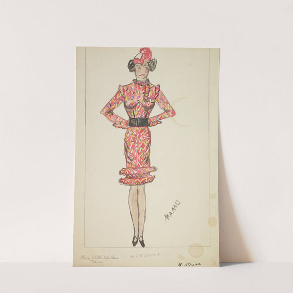 Run Little Chillun: Sulami. Pink pinafore over pink plaid dress (1934-1943) by B. House