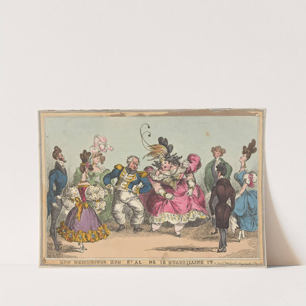 Run neighbours, run – St. Al—n’s is quadrilling it. (1829) by William Heath