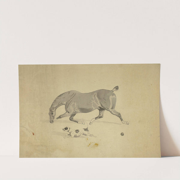 Running Horse and Dog by Abraham Cooper