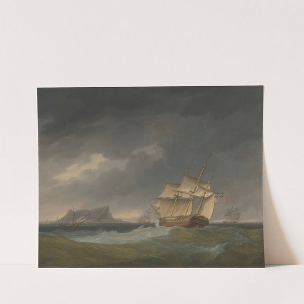Running into stormy weather off Gibraltar by Thomas Whitcombe
