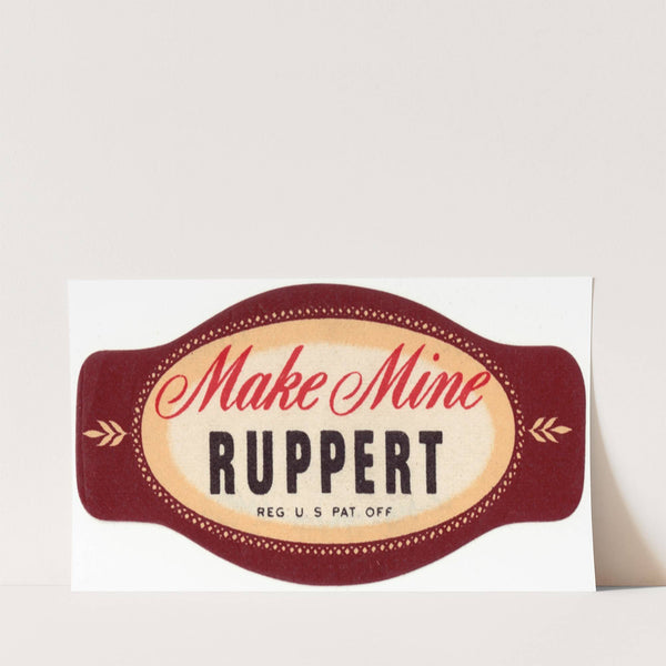 Ruppert Beer Label. (1935) by Winold Reiss