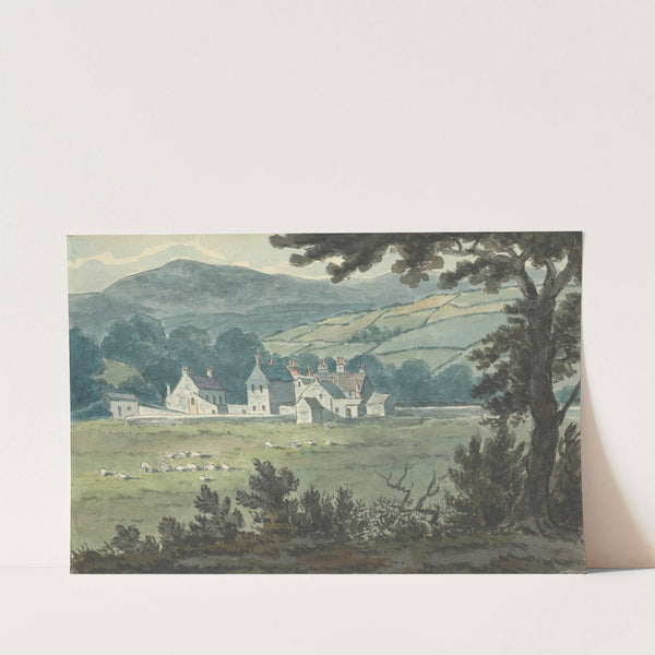 Rural Landscape Scene with Farm and Grazing Sheep by Thomas Bradshaw