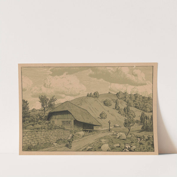 Rural landscape with a wanderer from the area around Happach in the Black Forest (1896) by Hans Thoma