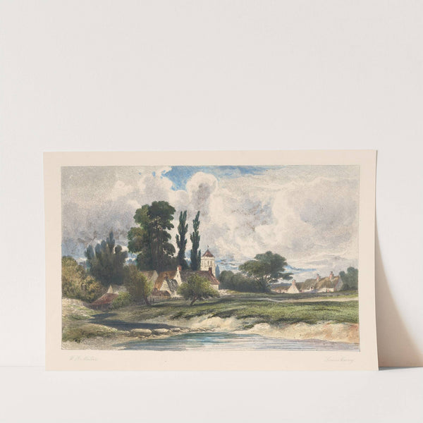 Rural landscape with pond and houses (William James Müller) (1850) by Louis Marvy