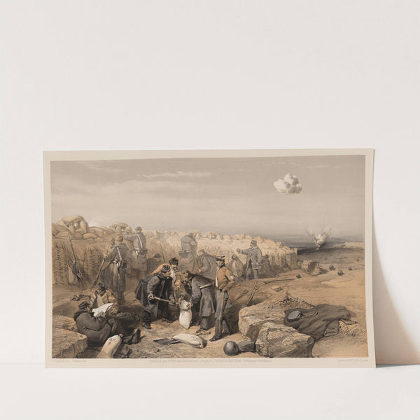 Russian rifle pit – now part of the British advanced trenches, on the left of the right attack, or Gordon’s battery (1855) by William Simpson