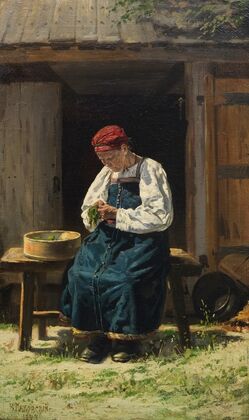 Russische Bäuerin bei der Arbeit (1874)