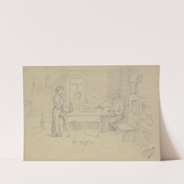 Russische Bauern beim Essen by Wilhelm Amandus Beer
