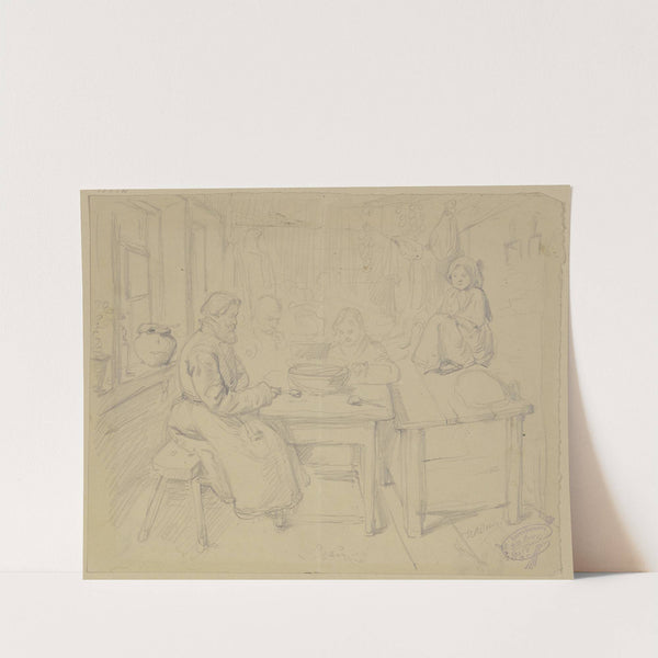 Russische Bauern beim Essen. by Wilhelm Amandus Beer