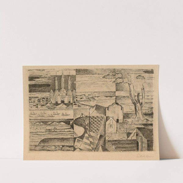 Russische Stadt. Radierung by Paul Adolf Seehaus