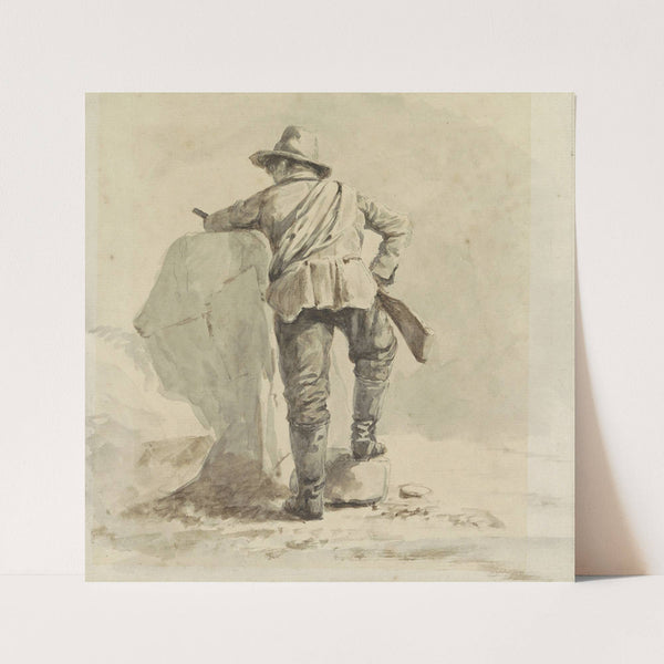 Rustende jongen, op de rug gezien by Johann Bernard Klombeek