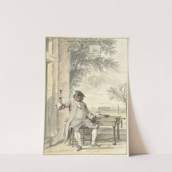 Rustende wandelaar voor de herberg De Mosse Knip (1706 - 1750) by Cornelis Troost